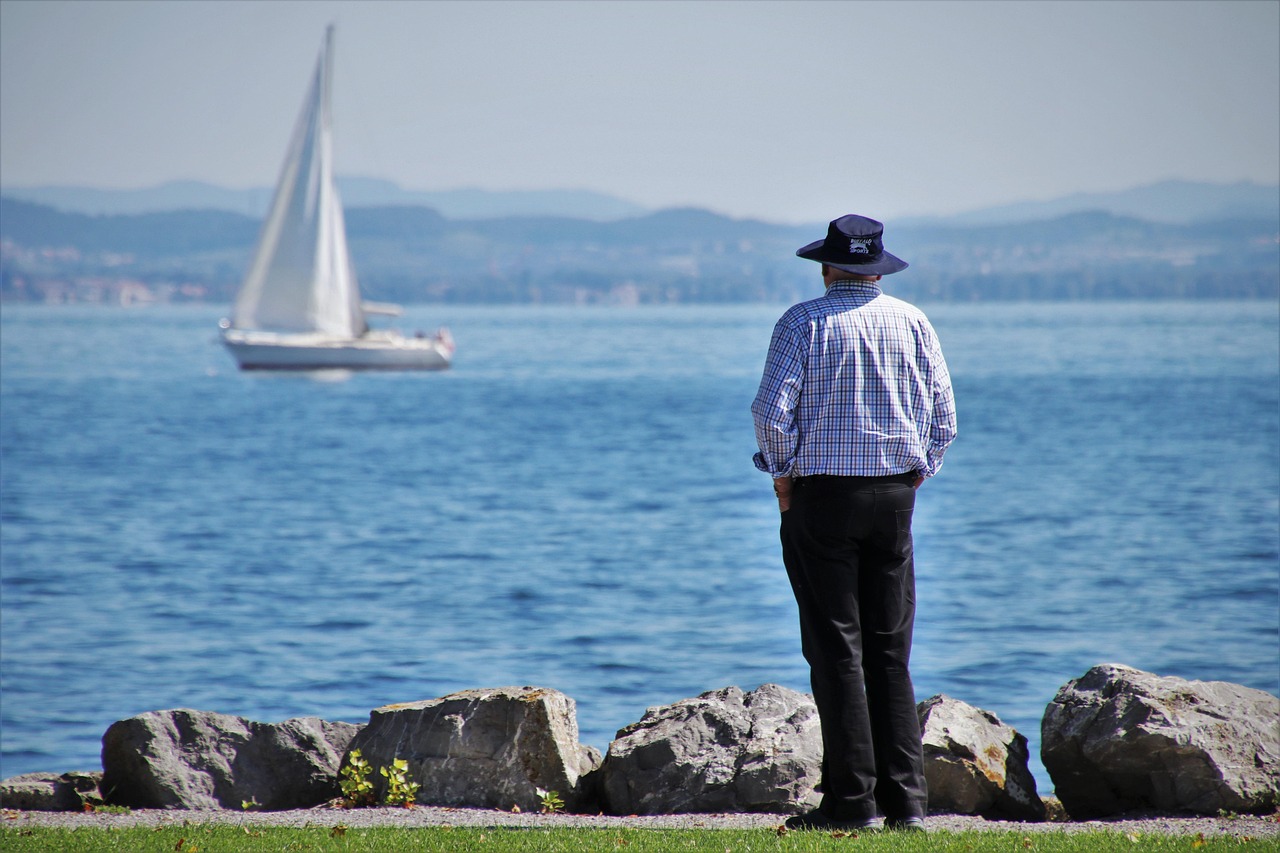 old man, harbor, lake constance-4466290.jpg